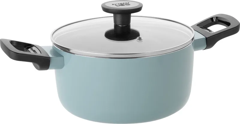 LEO Kookpot antikleef met deksel Slate - Ø 20x10cm - PFAS-vrij de BergHOFF en Bleu – photo produit