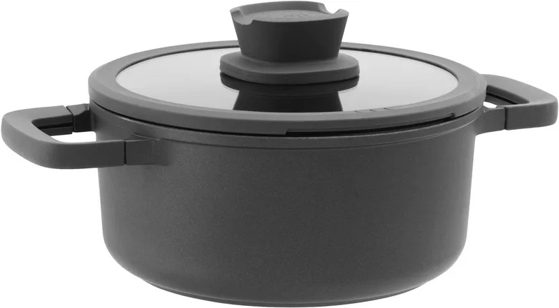 LEO Kookpot antikleef met deksel Stone+ - Ø 20cm - PFAS-vrij by BergHOFF in Grey – product photo