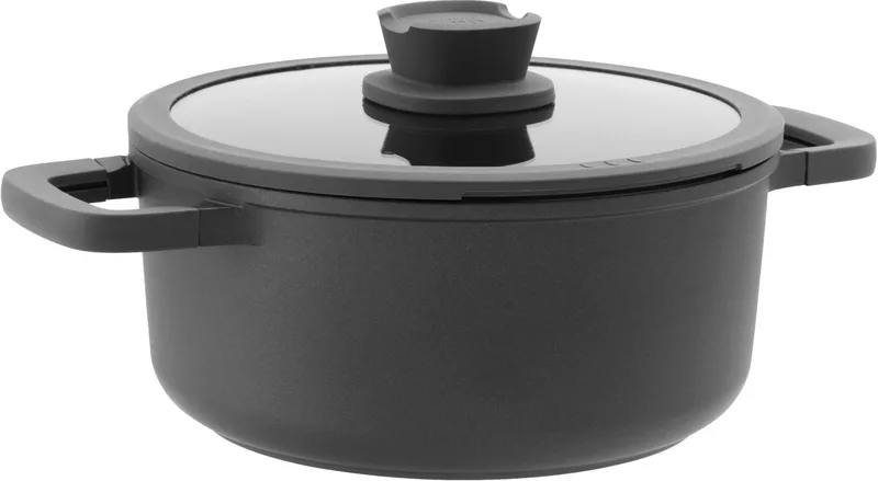 LEO Kookpot antikleef met deksel Stone+ - Ø 24x11cm - PFAS-vrij von BergHOFF in Grau – Produktfoto