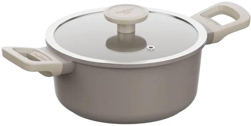 LEO Kookpot met deksel antikleef Dune - Ø 18cm - PFAS-vrij by BergHOFF in Beige – product photo