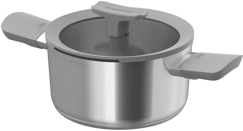 LEO Kookpot met deksel RVS Balance Moonmist - Ø 18cm - PFAS-vrij by BergHOFF in Metaal – product photo