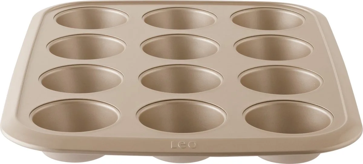 LEO Muffinvorm met 12 cups Balance 8x3,50cm - PFAS-vrij de BergHOFF en Champagne – photo produit