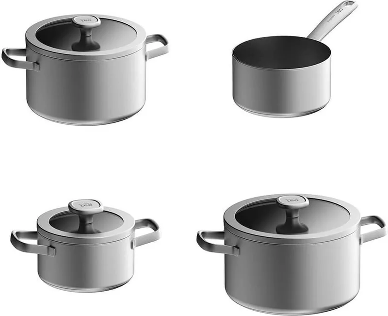 Leo Pannenset Graphite 4 delig - gerecycled RVS by BergHOFF in Silver – product photo