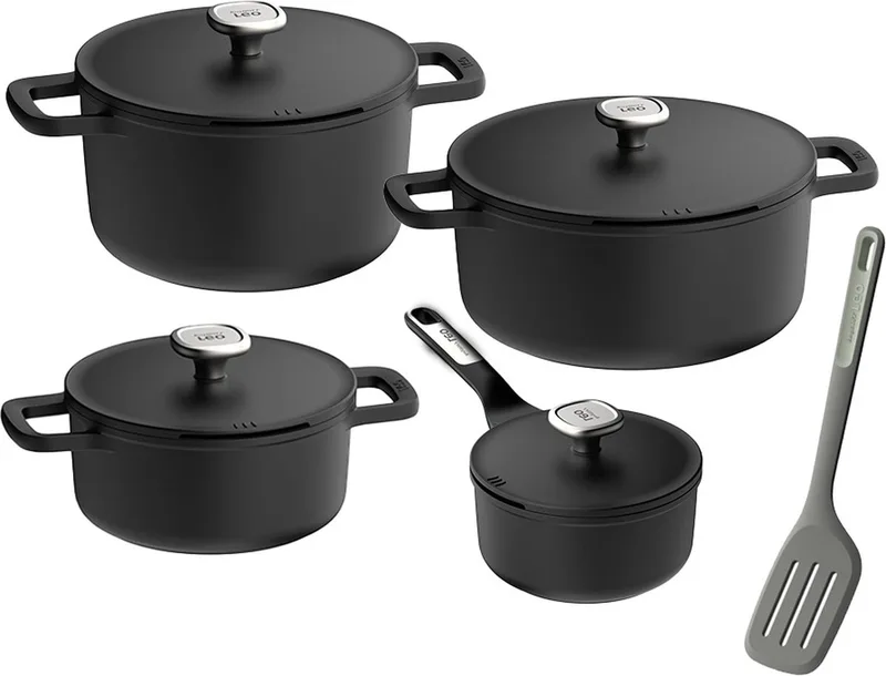 Leo Phantom Pannenset 4 delig - Downdraft geschikte pannen by BergHOFF in Black – product photo