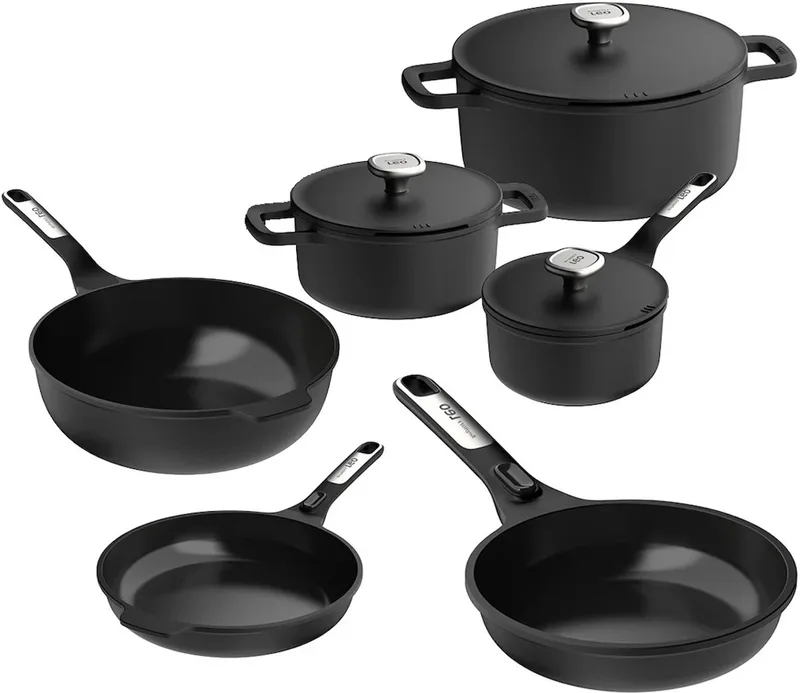 Leo Phantom Pannenset 6-Delig Downdraft by BergHOFF in Black – product photo