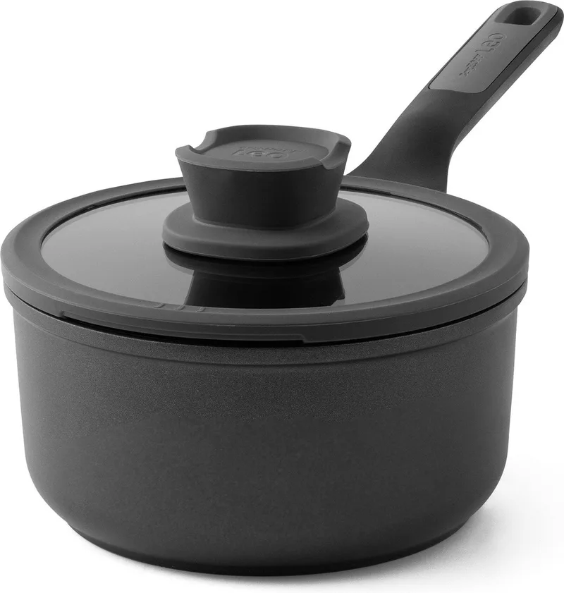 LEO Sauspan antikleef met deksel Stone+ - Ø 18cm - PFAS-vrij de BergHOFF en Gris – photo produit