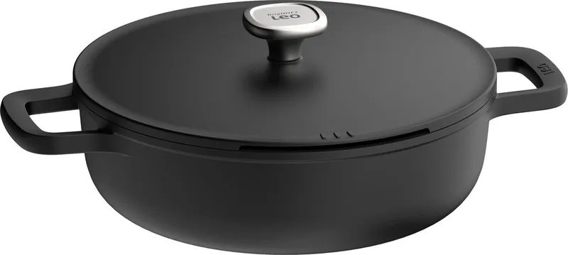 LEO Sauteerpan antikleef met dubbele handgreep met deksel Phantom - Ø 28cm - PFAS-vrij från BergHOFF i Svart – produktbild