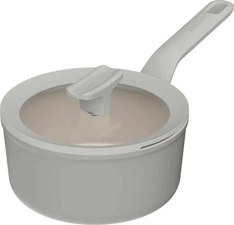 LEO Steelpan antikleef met deksel Balance Moonmist - Ø 18cm - PFAS-vrij de BergHOFF en Gris – photo produit