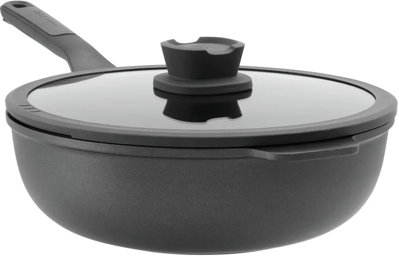 LEO Wok antikleef met deksel Stone+ - Ø 28cm - PFAS-vrij by BergHOFF in Grey – product photo