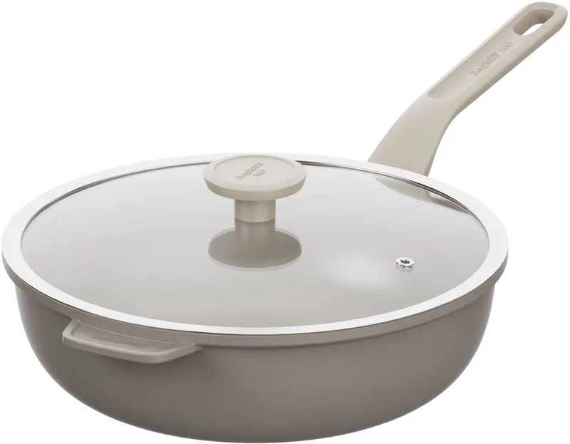 LEO Wok met deksel antikleef Dune - Ø 28cm - PFAS-vrij by BergHOFF in Beige – product photo