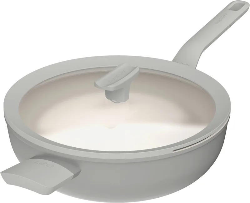 LEO Wokpan antikleef met deksel Balance Moonmist - Ø 32cm - PFAS-vrij de BergHOFF en Gris – photo produit