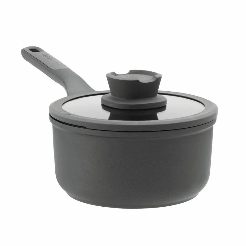 Steelpan antikleef met deksel Stone 18cm - PFAS-vrij by BergHOFF in Black – product photo