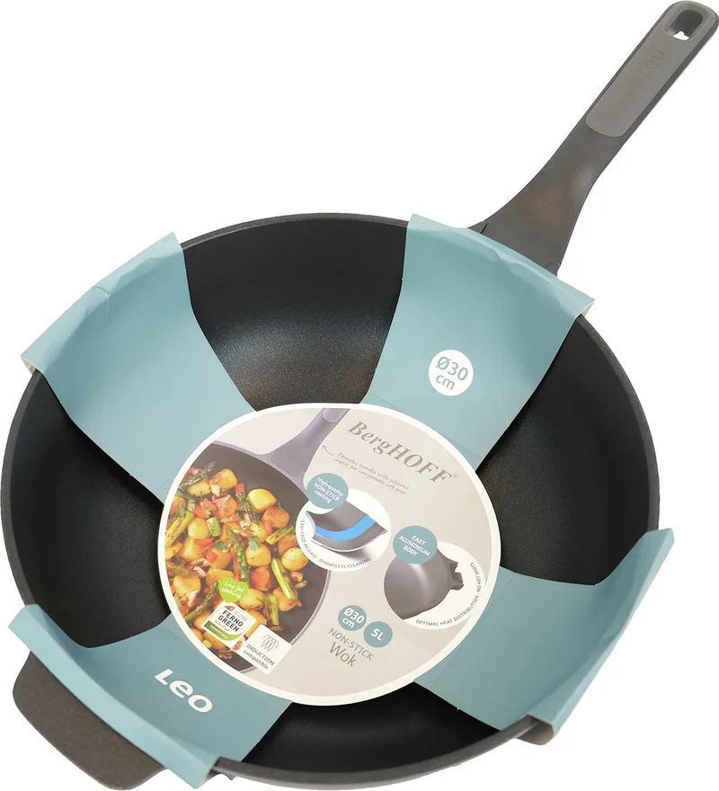 Wok pan antikleef Stone 30cm - PFAS-vrij by BergHOFF in Black – product photo