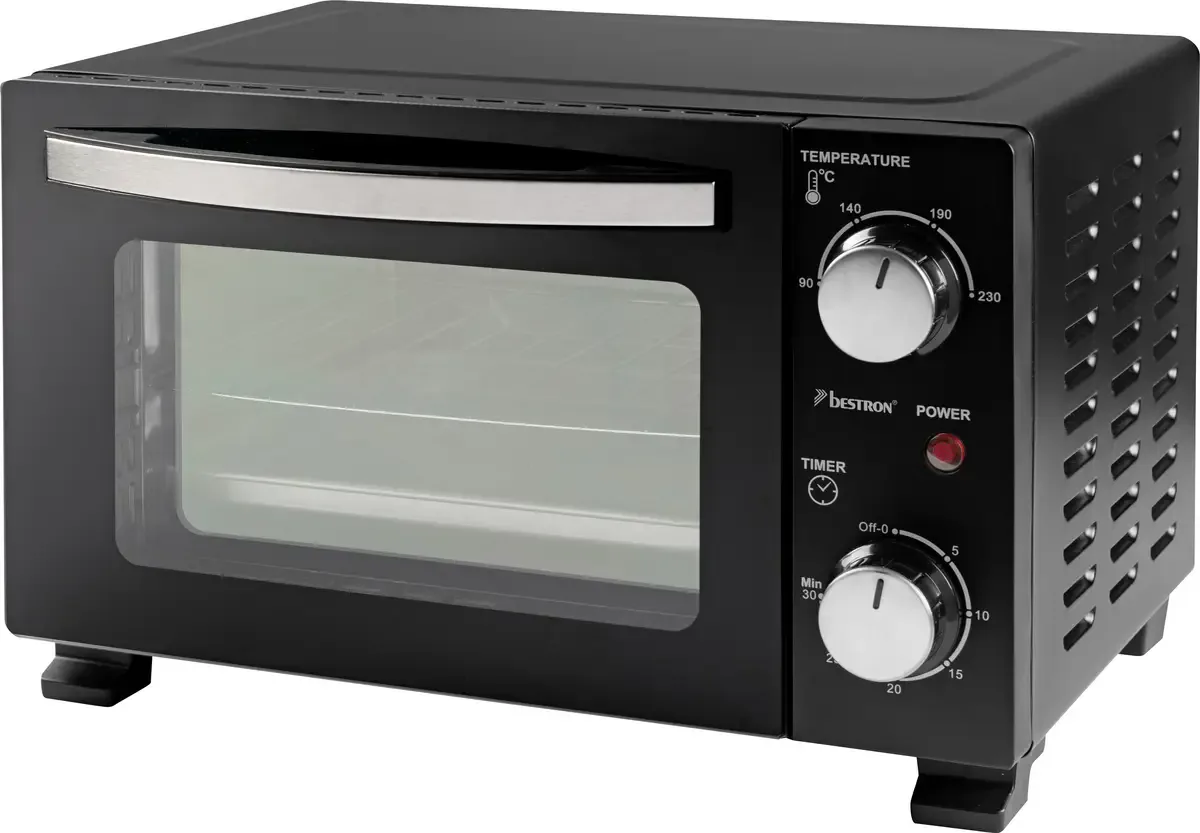 AOV10 Minioven Grillfunctie, Controlelampje, Timerfunctie 10 l från Bestron i Svart – produktbild