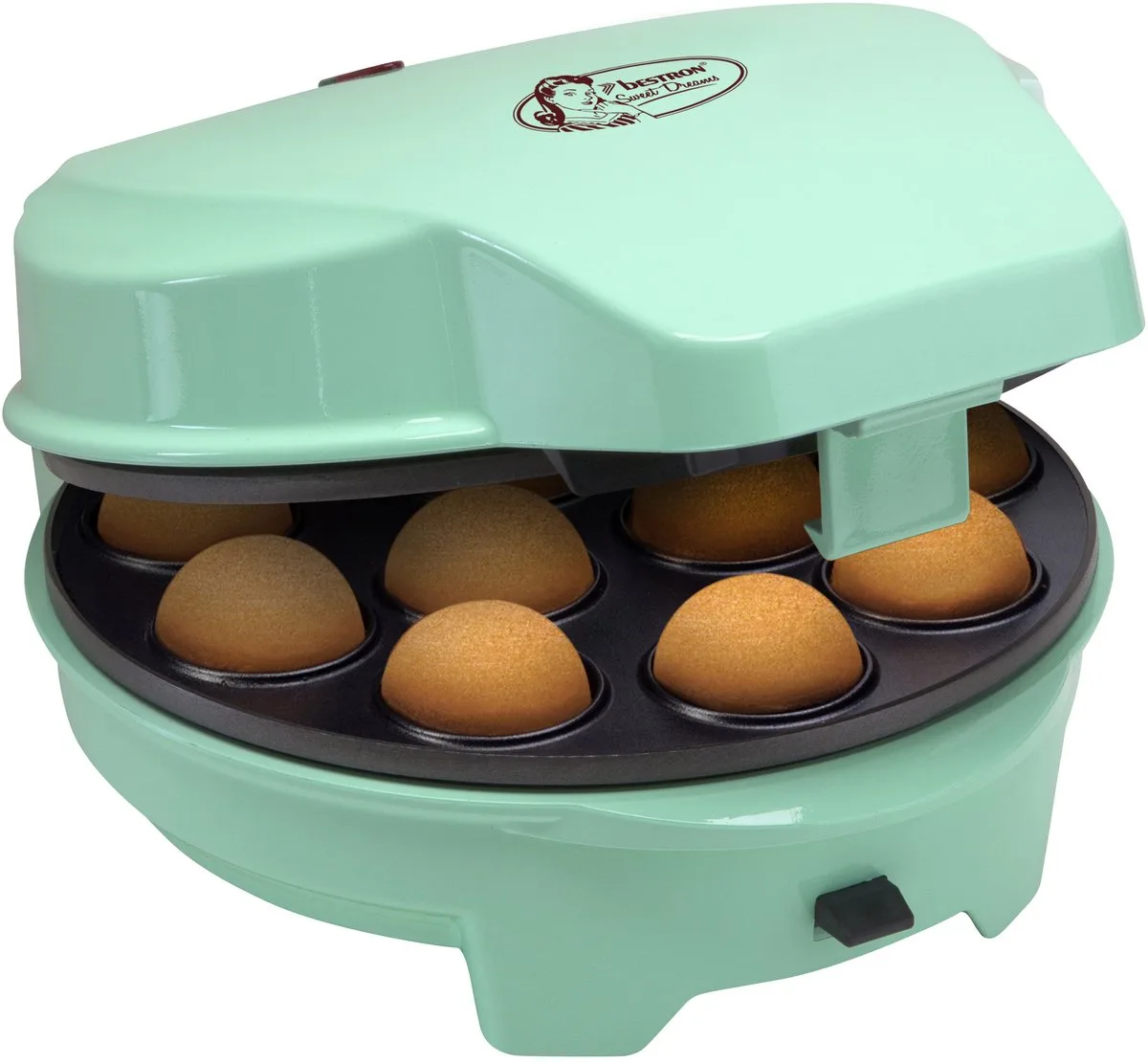 Cakemaker 3-in-1 - ASW238 - Donut-, hartenwafels en cakepopmaker - 700W de Bestron en Mint – photo produit