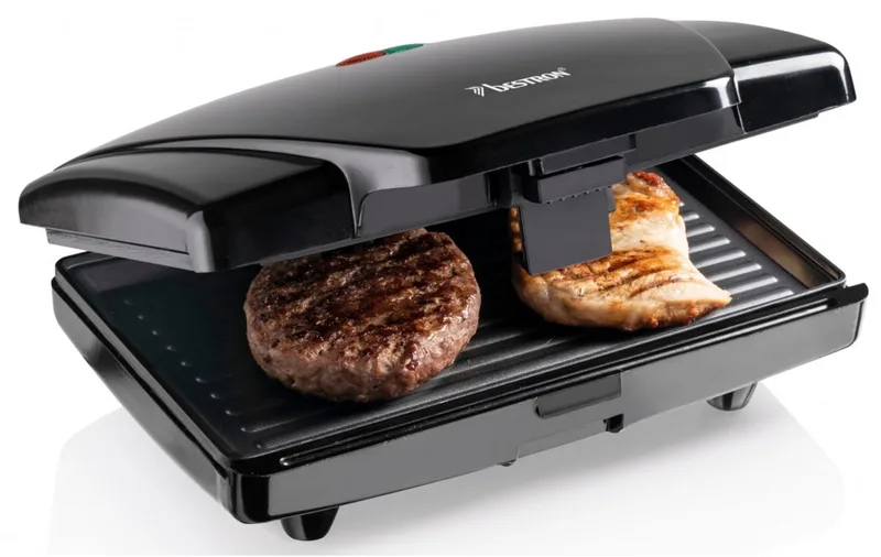 Contactgrill - AMG750Z - 750W - Tosti apparaat - 21,6x12cm bakoppervlak von Bestron in Schwarz – Produktfoto