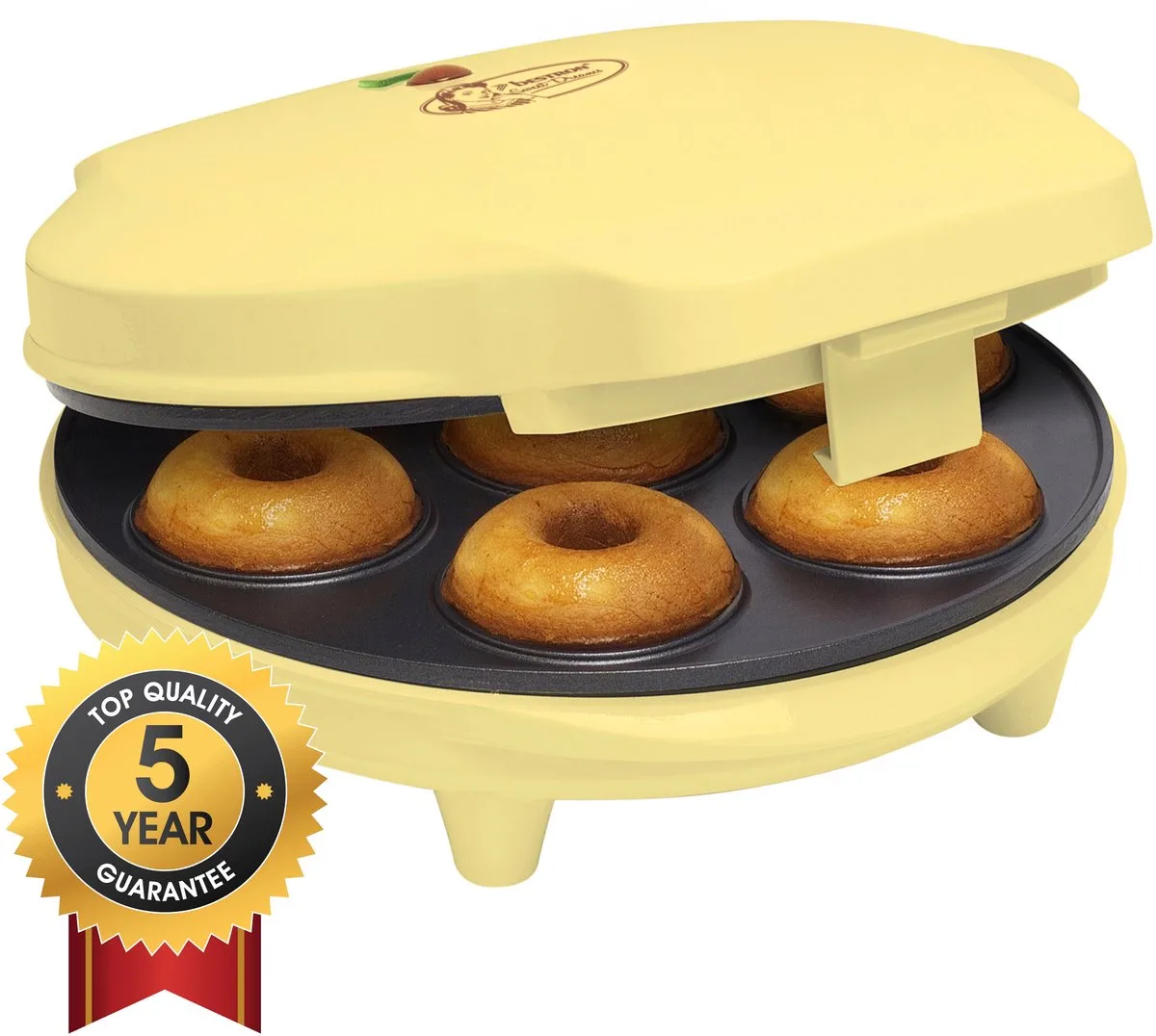 Donutmaker - ADM218SD - Mini donutmaker - 700W - 7 donuts fra Bestron i Gul – produktbillede