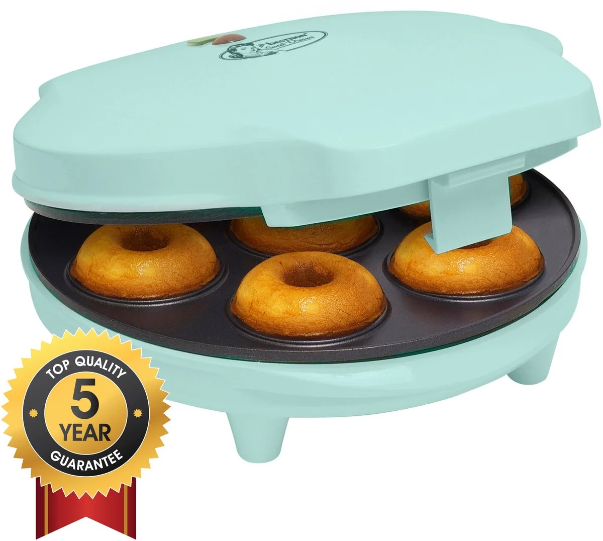 Donutmaker - ADM218SDM - Mini donutmaker - 700W - 7 donuts - 5 jaar garantie van Bestron in Mint – productfoto