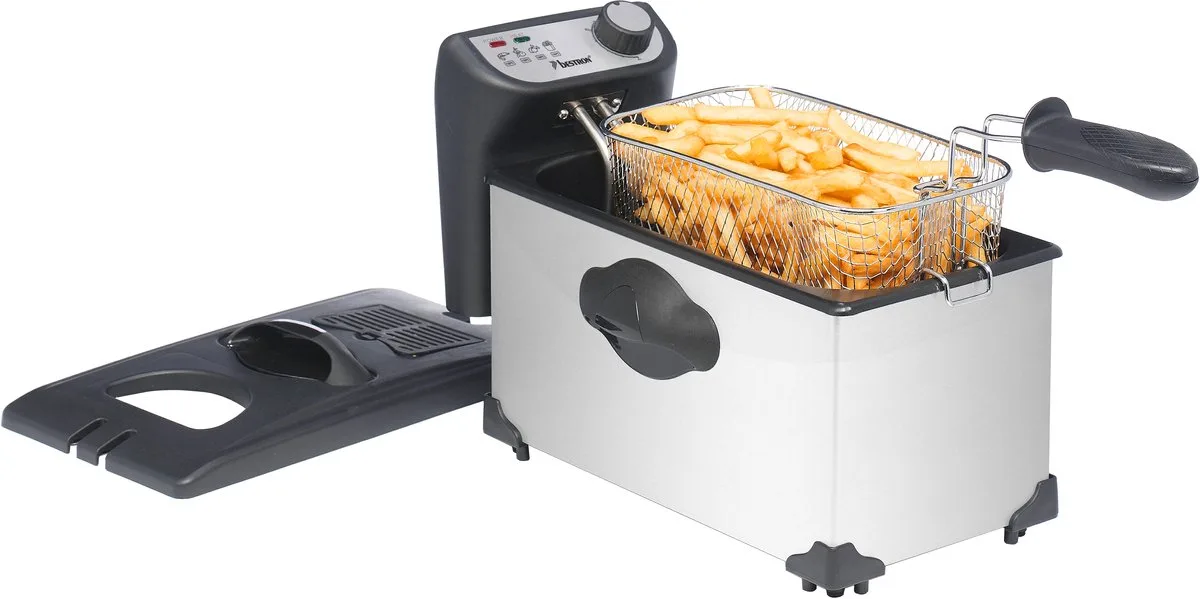 Frituurpan - AF351 - Friteuse 2200W - 3.5L inhoud - Coolzone-technologie - Kijkvenster - 5 jaar garantie van Bestron in Rvs – productfoto