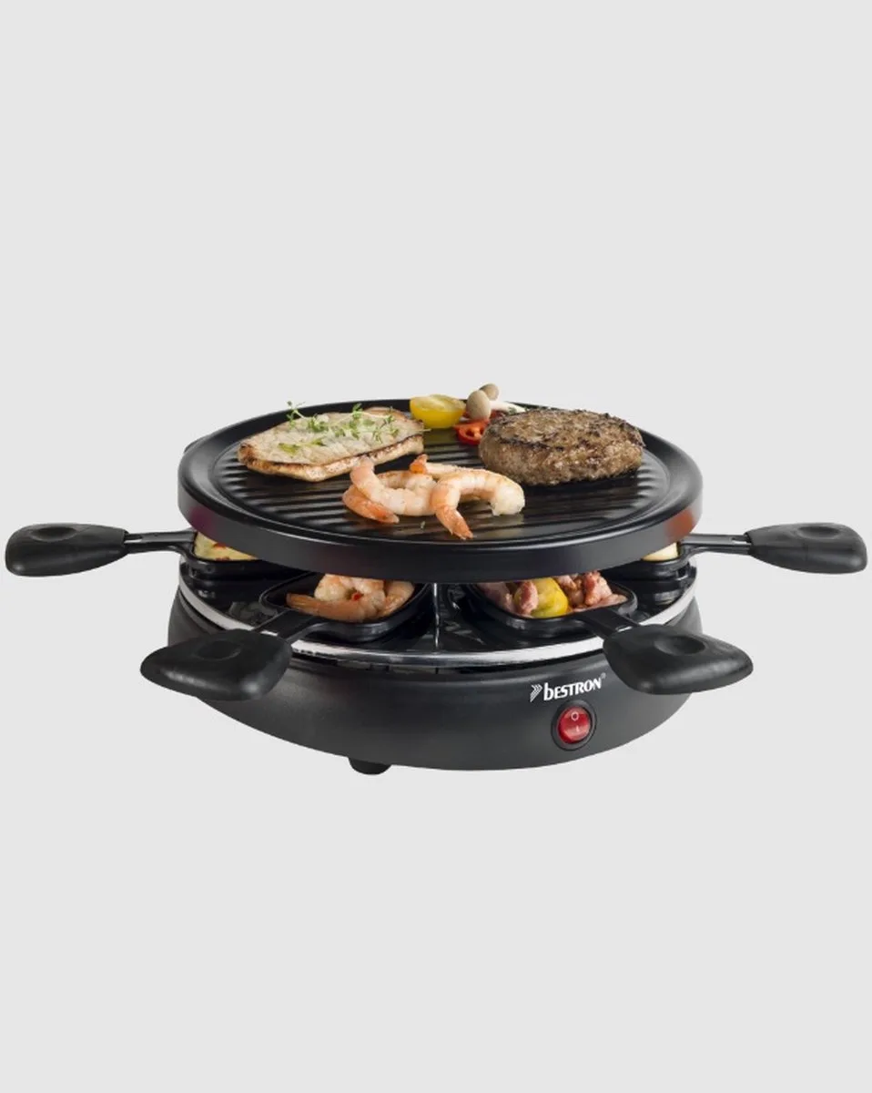 Gourmetstel 6 persoons Raclette party grill van Bestron in Zwart – productfoto