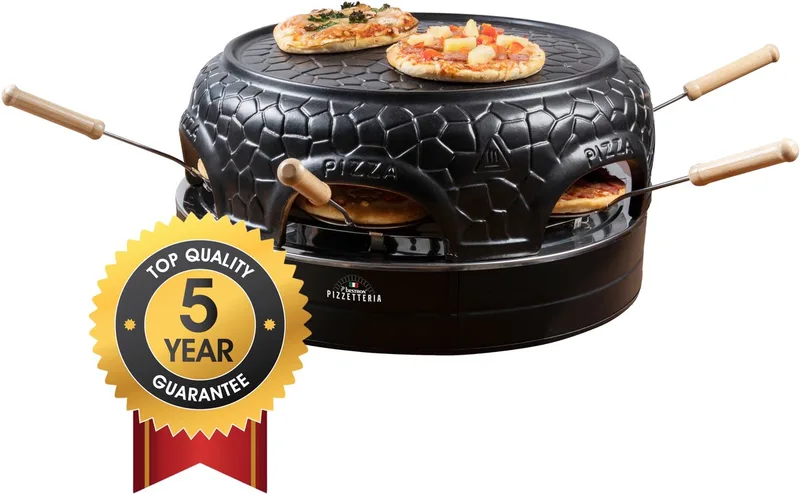 Pizza gourmetset - APD400Z - Pizza oven voor 4 personen - Ook te gebruiken als tafelgrill - 800W - 5 jaar garantie von Bestron in Schwarz – Produktfoto