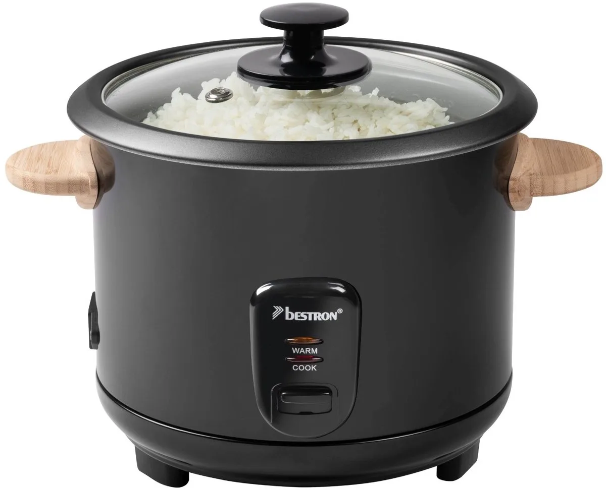 Rijstkoker 1.8L - ARC180BW - 8-10 personen - Droogkookbeveiliging, warmhoudfunctie - 5 jaar garantie van Bestron in Zwart – productfoto