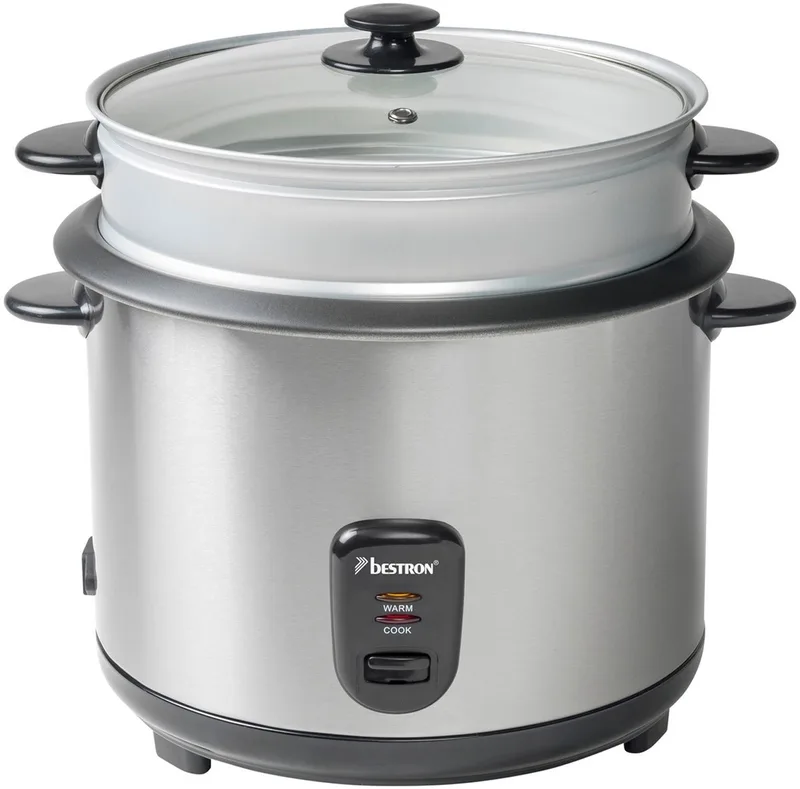 Rijstkoker 2.8L - ARC280 - 13-15 personen - Droogkookbeveiliging, warmhoudfunctie de Bestron en Chrome – photo produit
