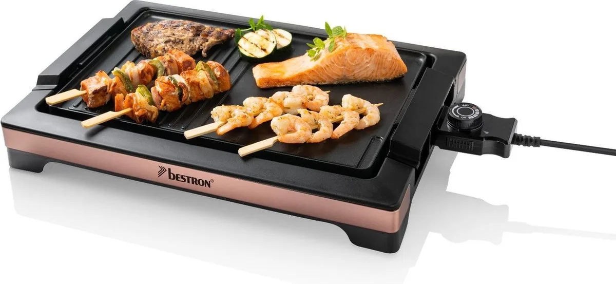 Tafelgrill ABBQ2000CO 2000 W koperkleurig van Bestron in Zwart – productfoto