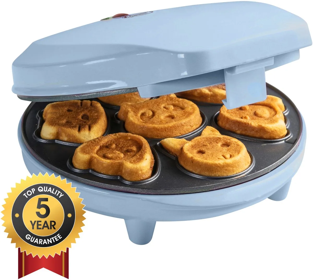 Wafelijzer - AAW700B - 700W - Mini cakes - Dierenvormpjes - 5 jaar garantie de Bestron en Bleu – photo produit