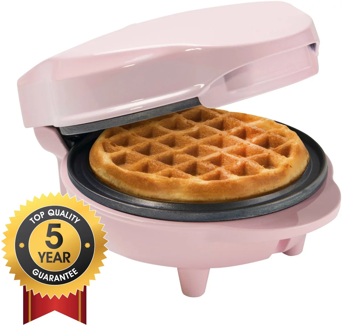 Wafelijzer - AMW500P - 550W - Mini wafel - Anti aanbaklaag van Bestron in Roze – productfoto