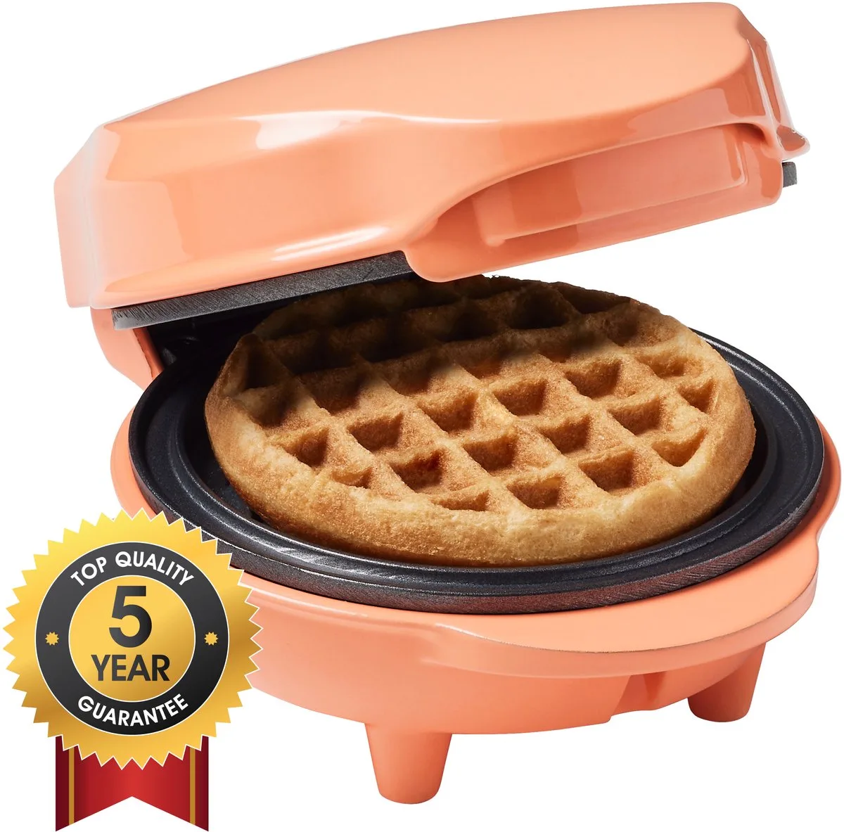 Wafelijzer - AMW500PE - 550W - Mini wafel - Anti aanbaklaag - 5 jaar garantie van Bestron in Oranje – productfoto
