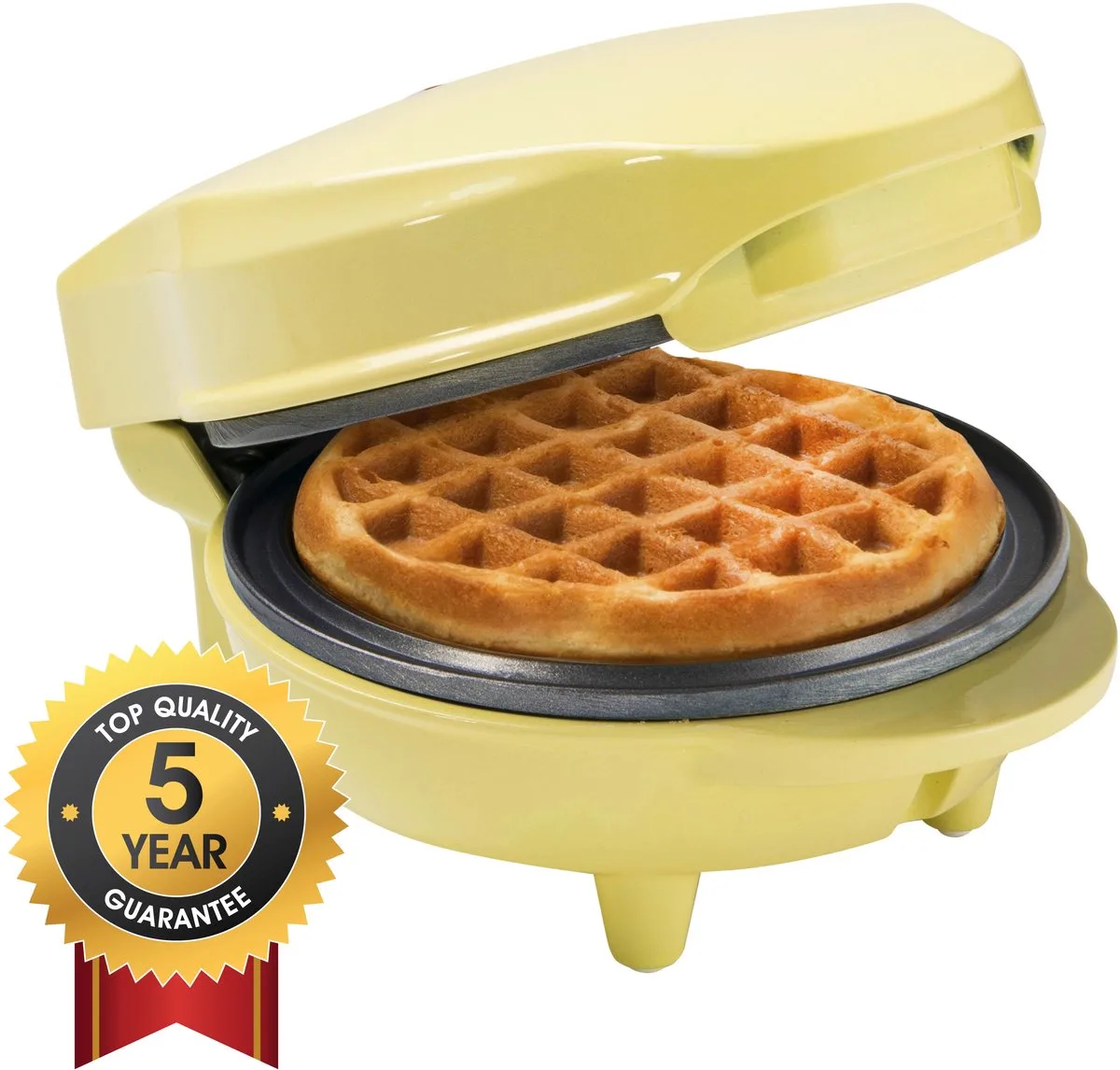 Wafelijzer - AMW500V - 550W - Mini wafel - Anti aanbaklaag - 5 jaar garantie van Bestron in Geel – productfoto