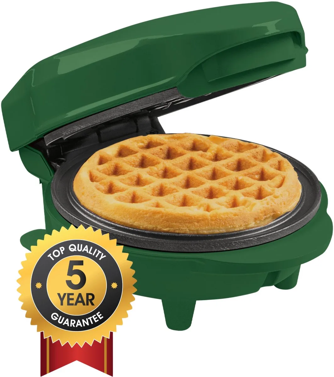 Wafelijzer - AMW500XMG - 550W - Mini wafel - Anti aanbaklaag - Kersteditie - 5 jaar garantie de Bestron en Mat Donker Groen – photo produit