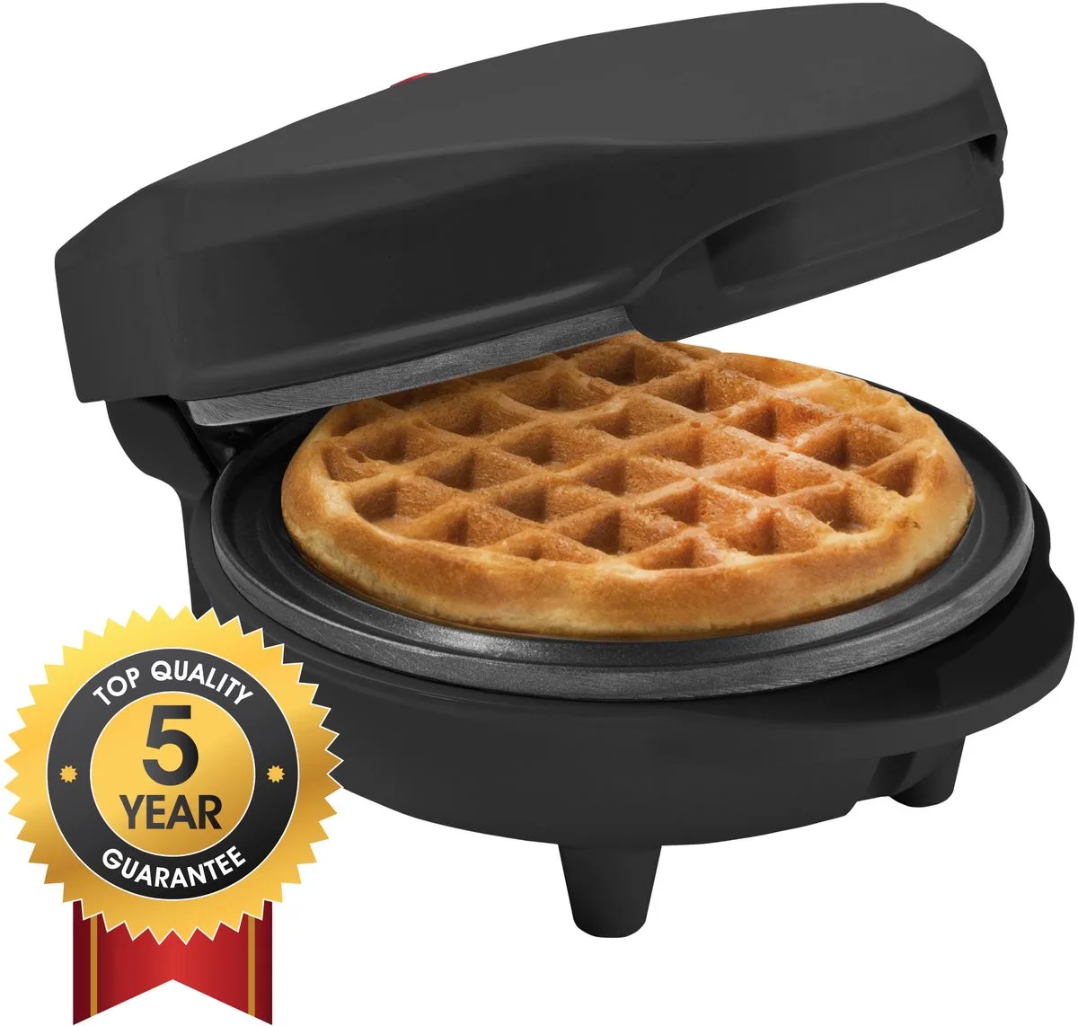 Wafelijzer - AMW500Z - 550W - Mini wafel - Anti aanbaklaag - 5 jaar garantie van Bestron in Zwart – productfoto