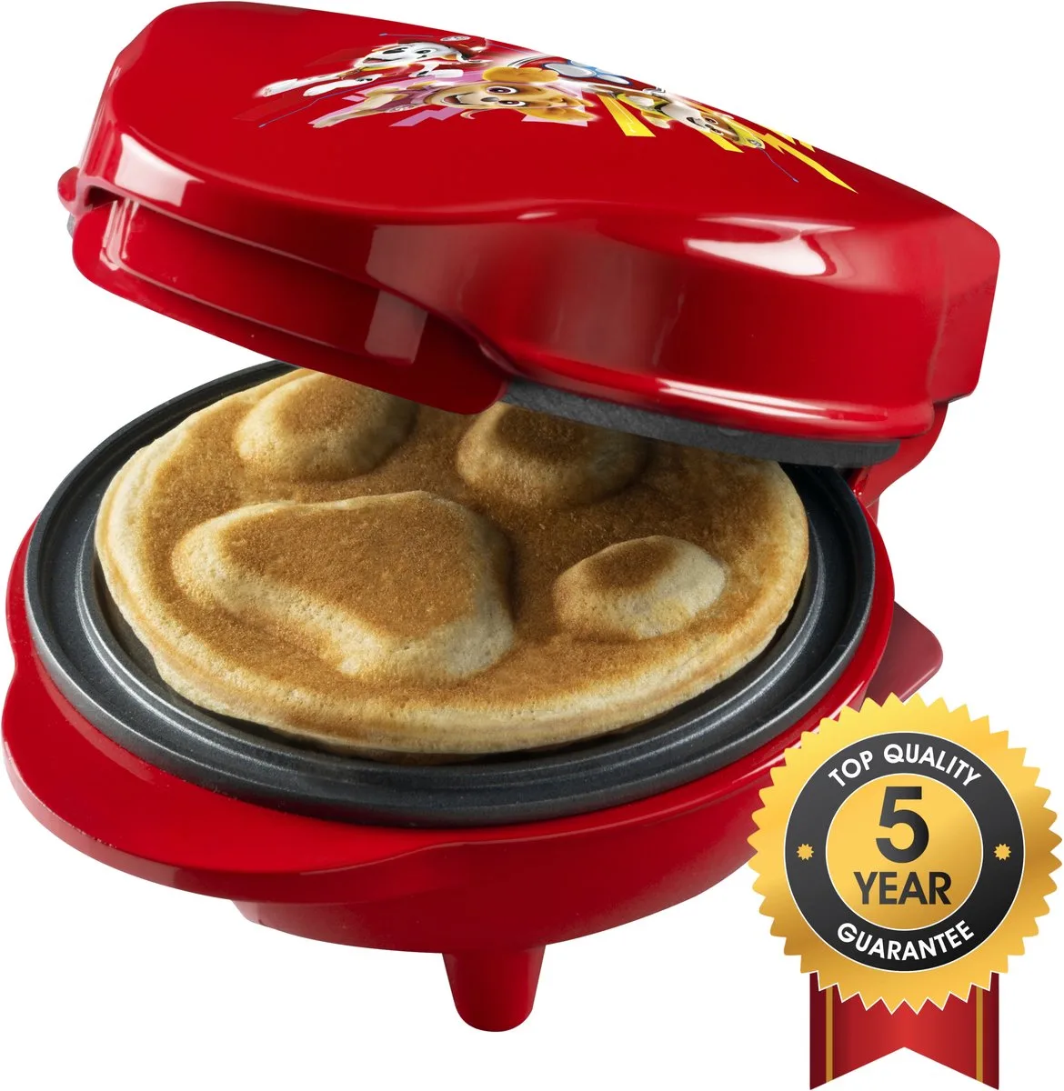 Wafelijzer - APP500R - 550W - Paw Patrol mini wafel - Hondenpoot vorm - Marshall - 5 jaar garantie by Bestron in Red – product photo