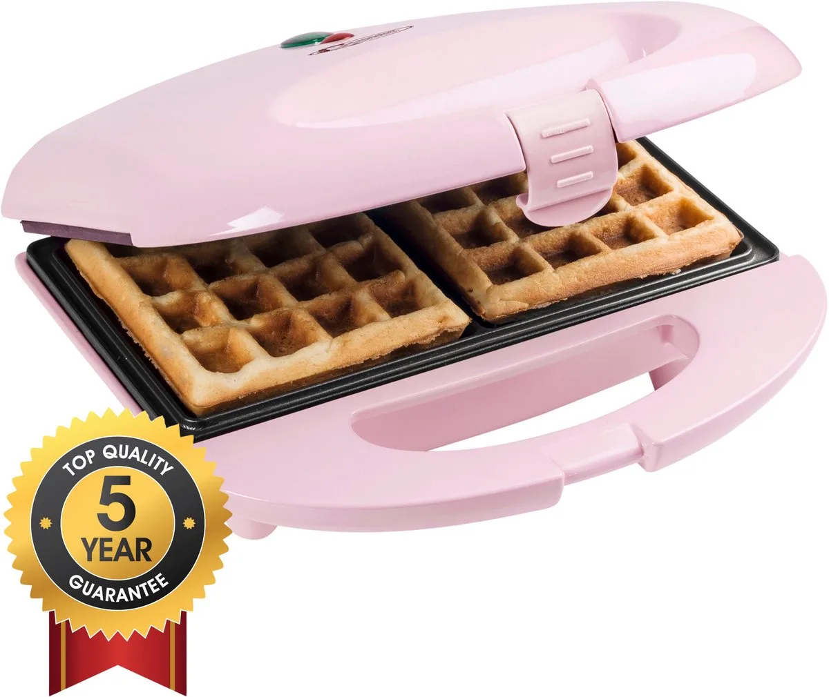 Wafelijzer - ASW401P - 700W - 2 wafels - Anti aanbaklaag - 5 jaar garantie van Bestron in Roze – productfoto