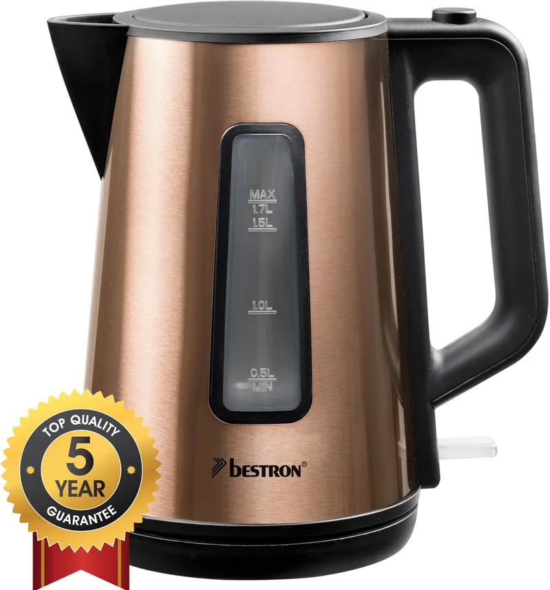 Waterkoker AWK1000CO - 2200W - 1,7L - Automatisch uitschakelen - 5 jaar garantie by Bestron in Copper – product photo