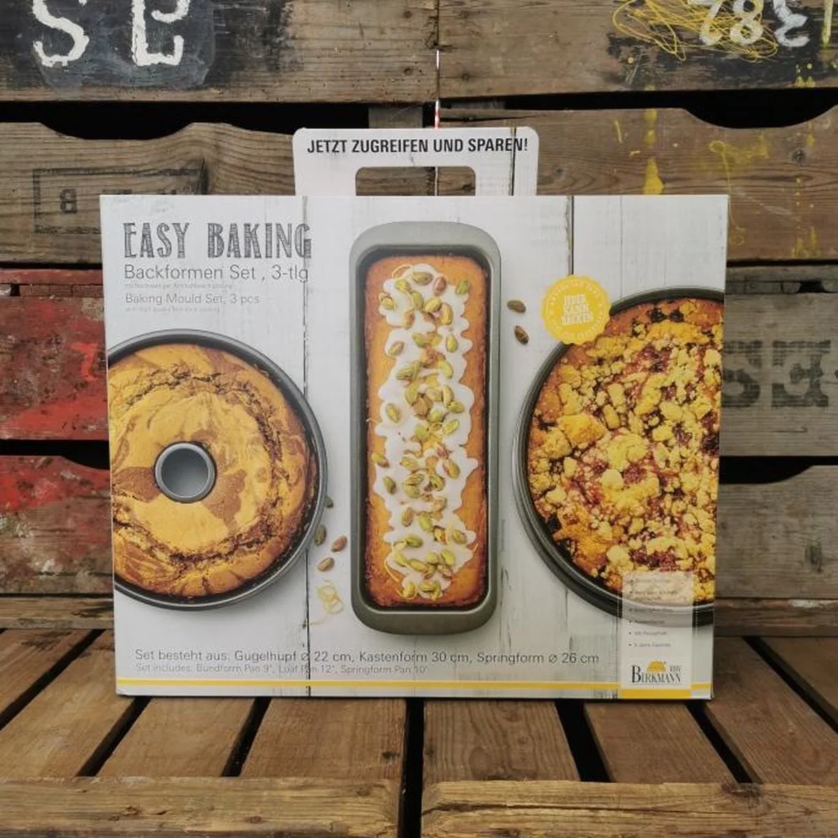 Bakvorm set Easy Baking - 3 delig - Springvorm, Tulbandvorm & Cakevorm van Birkmann in Donkergrijs – productfoto