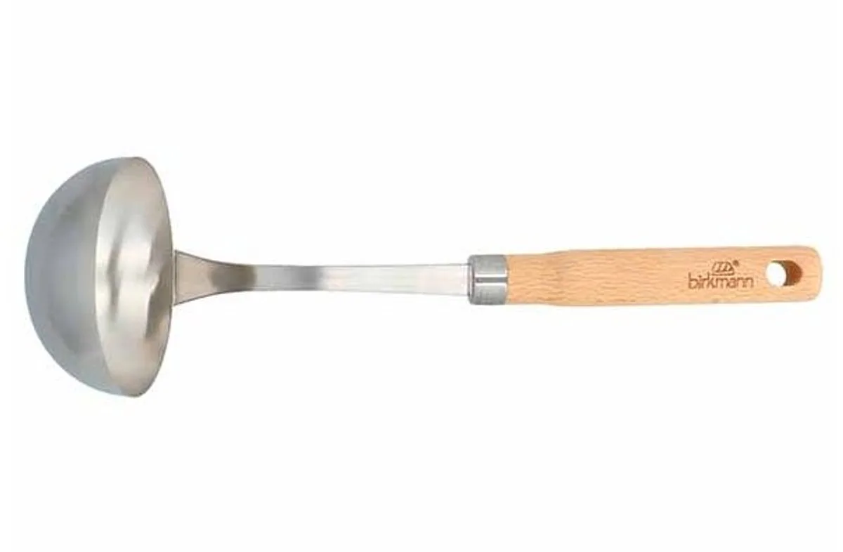 Cause We Care Pollepel 31x9xh8,5cm Met Beukenhouten Handvat von Birkmann in Silber, Braun – Produktfoto