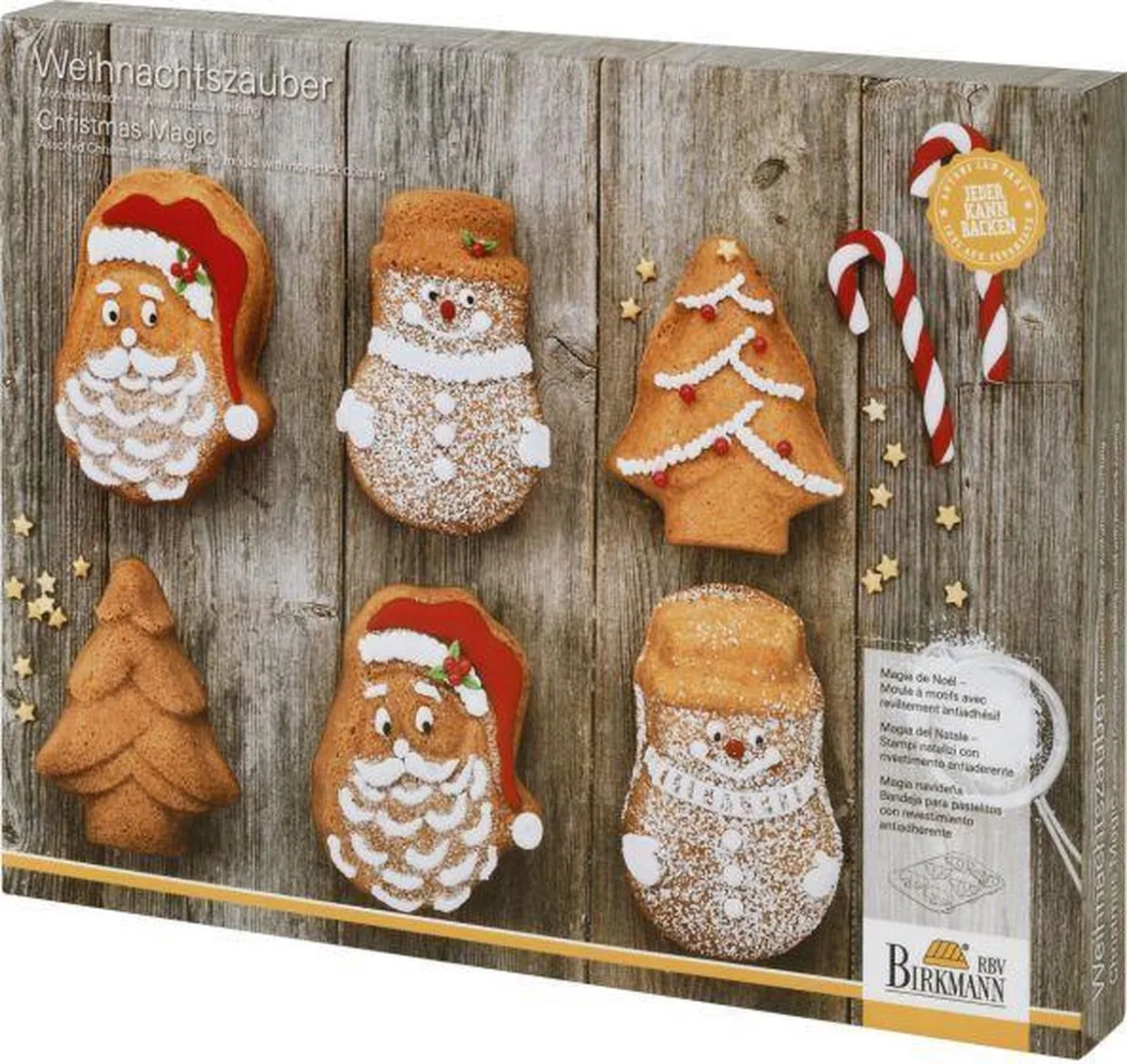 Kerst bakvorm - met 3 figuren fra Birkmann i Mørkegrå – produktbillede