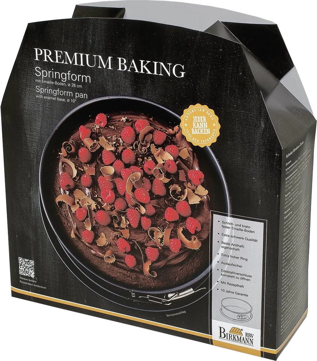 Springvorm Premium Baking - Geëmailleerde bodem - PFOA-vrij - ø 26 cm von Birkmann in Schwarz – Produktfoto