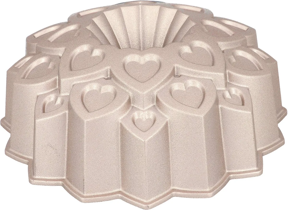 Tulband / Bakvorm - Contoura Liefde - Gietaluminium - ø 25 cm van Birkmann in Zilver – productfoto