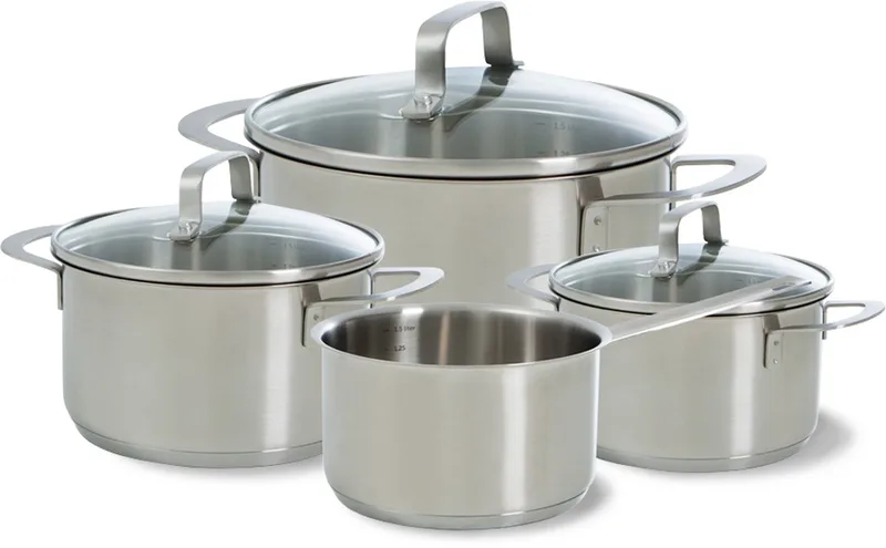 Bistro pannenset 4-delig von BK in Zilver- transparant – Produktfoto