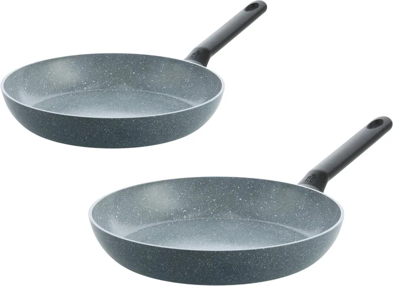 Blue Label Granite keramische antiaanbak koekenpannenset 2-delig - 24/28cm - PFAS-vrij - Inductie pannenset - Ovenbestendig tot 160°C - Vaatwasserbestendig - Snelle opwarming – Koudgrepen – Zonder deksel de BK en Bleu – photo produit