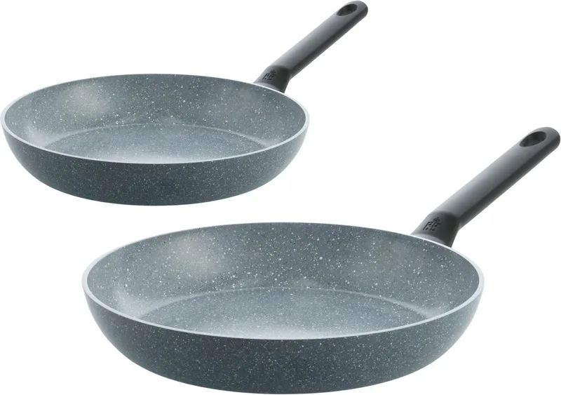 Blue Label Granite keramische antiaanbak koekenpannenset 2-delig - 20/28cm - PFAS-vrij - Inductie pannenset - Ovenbestendig tot 160°C - Vaatwasserbestendig - Snelle opwarming – Koudgrepen – Zonder deksel de BK en Bleu – photo produit