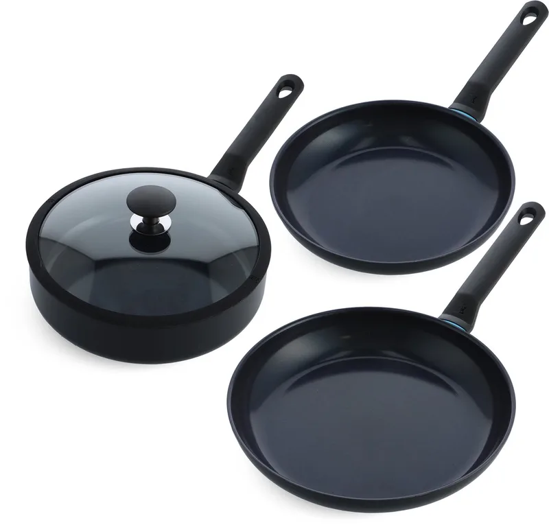 Blue Label Induction Pannenset - Koekenpan 24/28 cm - Hapjespan 24cm - PFAS vrij - Inductie de BK en Noir – photo produit