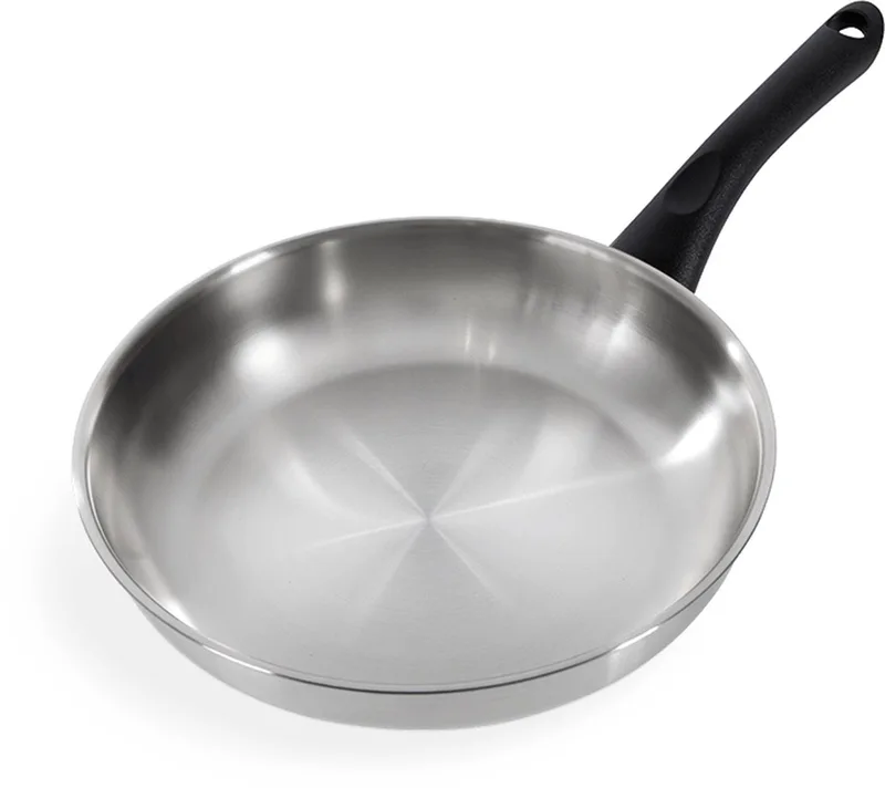 Bold Koekenpan 24cm - Zonder PFAS-vrije antikleeflaag - Koekenpan inductie - RVS bakpan - Koudgrepen - Ovenbestendig tot 160°C – Koudgrepen - Zonder deksel – Zilver by BK in Silver – product photo