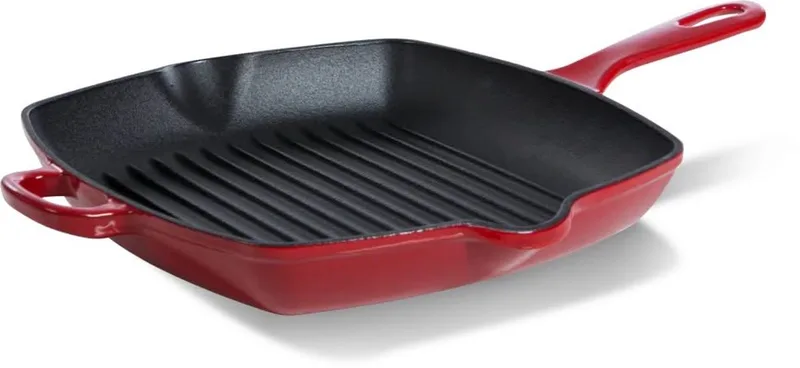 Bourgogne Grillpan - 26cm - Gietijzer - Chili Red by BK in Red – product photo