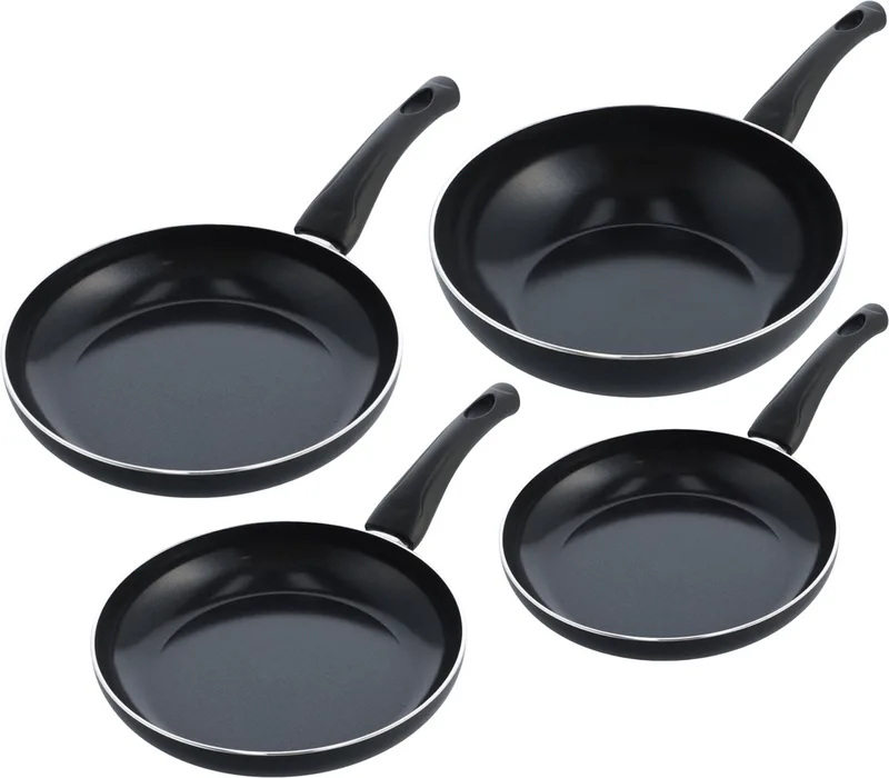 Brilliant 4-delige Koekenpannenset - koekenpannen 20/24/28cm + Wokpan 28cm - PFAS-vrije antikleeflaag - Geschikt voor inductie - Keramische pannen - Koudgrepen - Ovenbestendig - Vaatwasserbestendig - Zwart von BK in Schwarz – Produktfoto