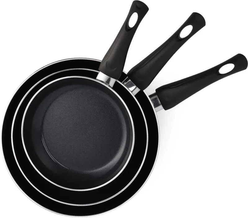 Brilliant Koekenpannenset 3-delig - 20/24/28cm - PFAS-vrije antikleeflaag - Pannenset inductie - Keramische pan - Ovenbestendig tot 160°C - Koudgrepen - Zonder deksel - Zwart von BK in Schwarz – Produktfoto